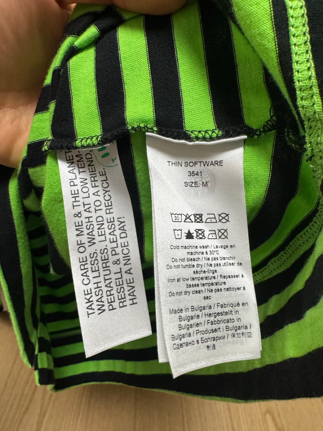 가니 스트라이프 긴팔 티셔츠 M 상품이미지4