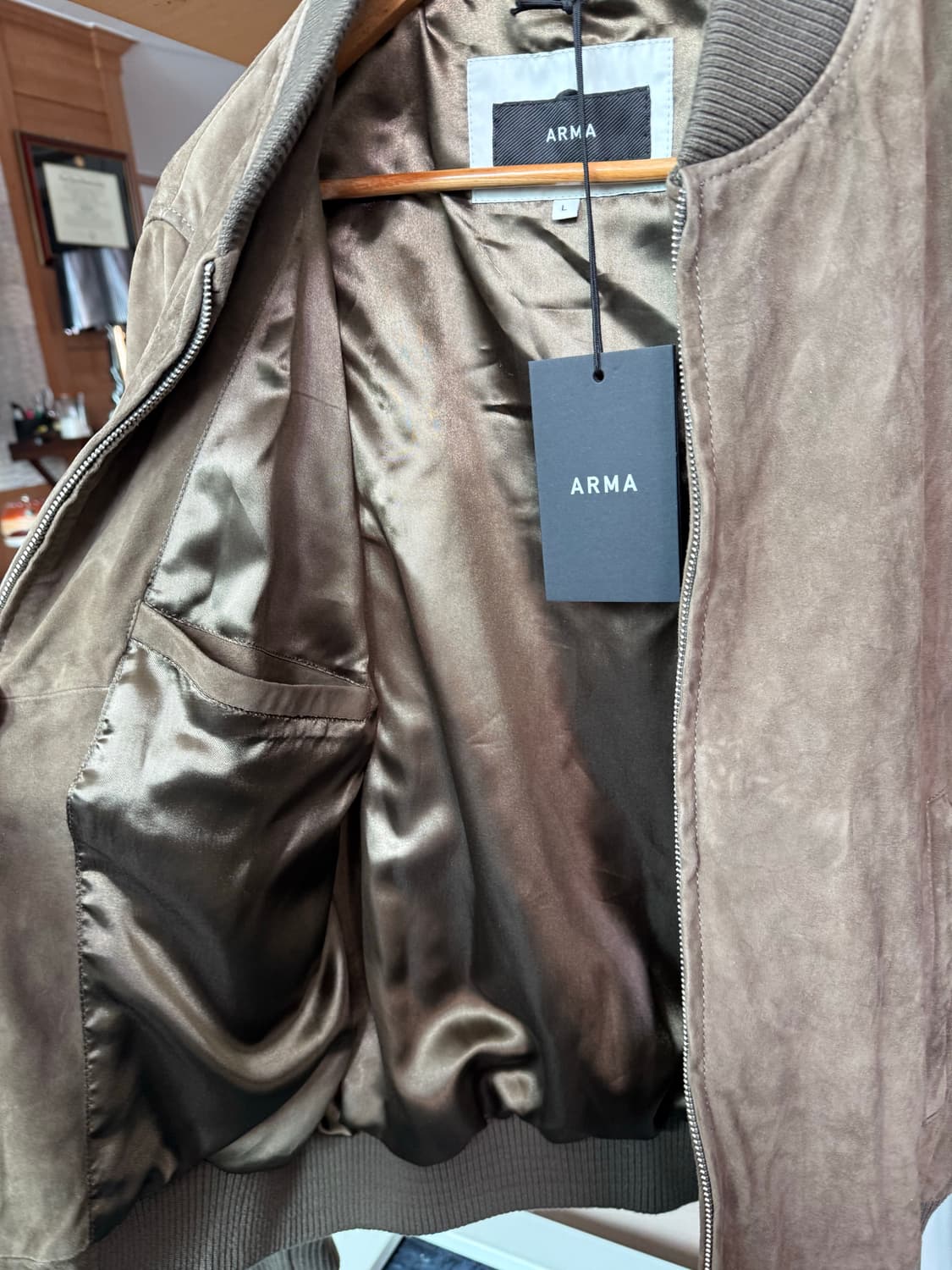 ARMA 스웨이드 봄버자켓 L, 택달린 새상품 상품이미지7
