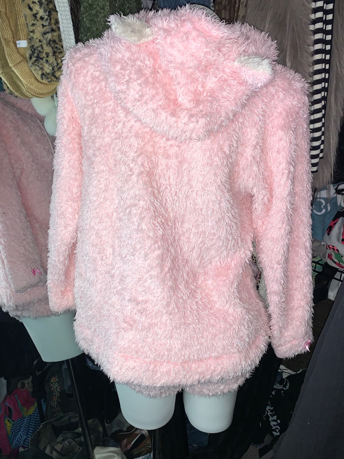 히메갸루 네코미미 퍼 후드집업 숏츠 셋업 상품이미지3