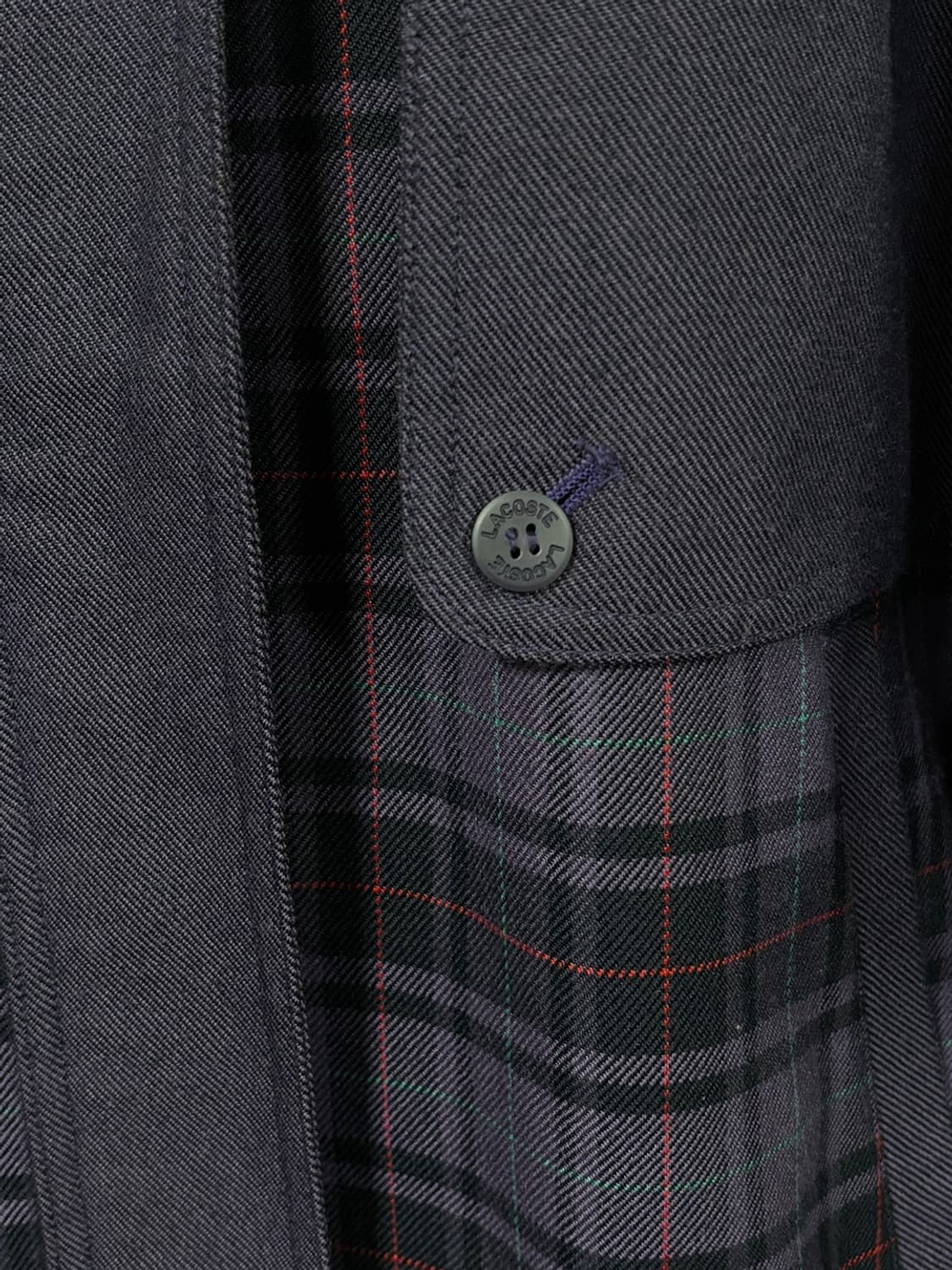 90s 빈티지 라코스테 체크 패턴 블루종 자켓 상품이미지2