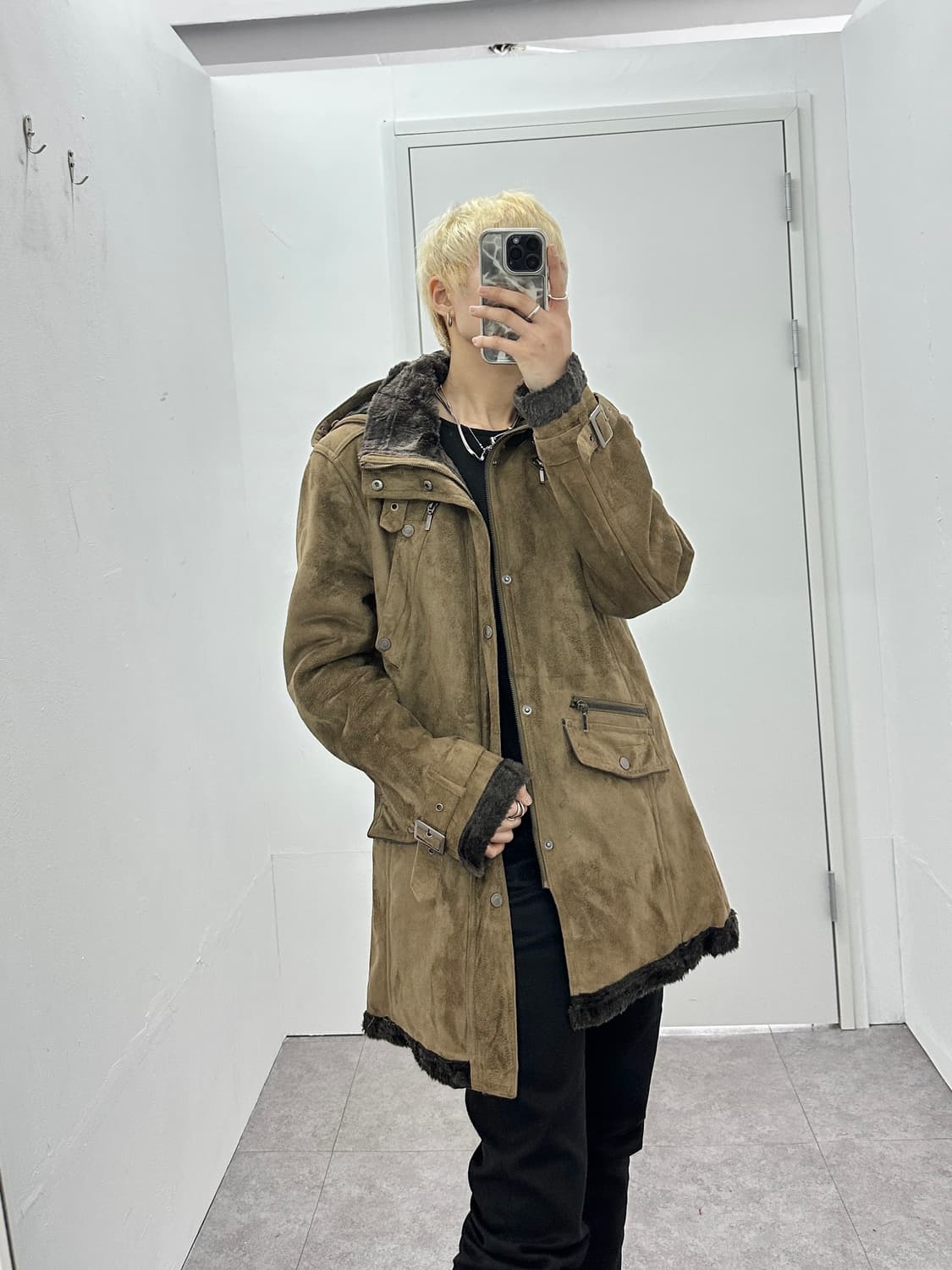 Roushatte grunge suede fur trimming jk 상품이미지1
