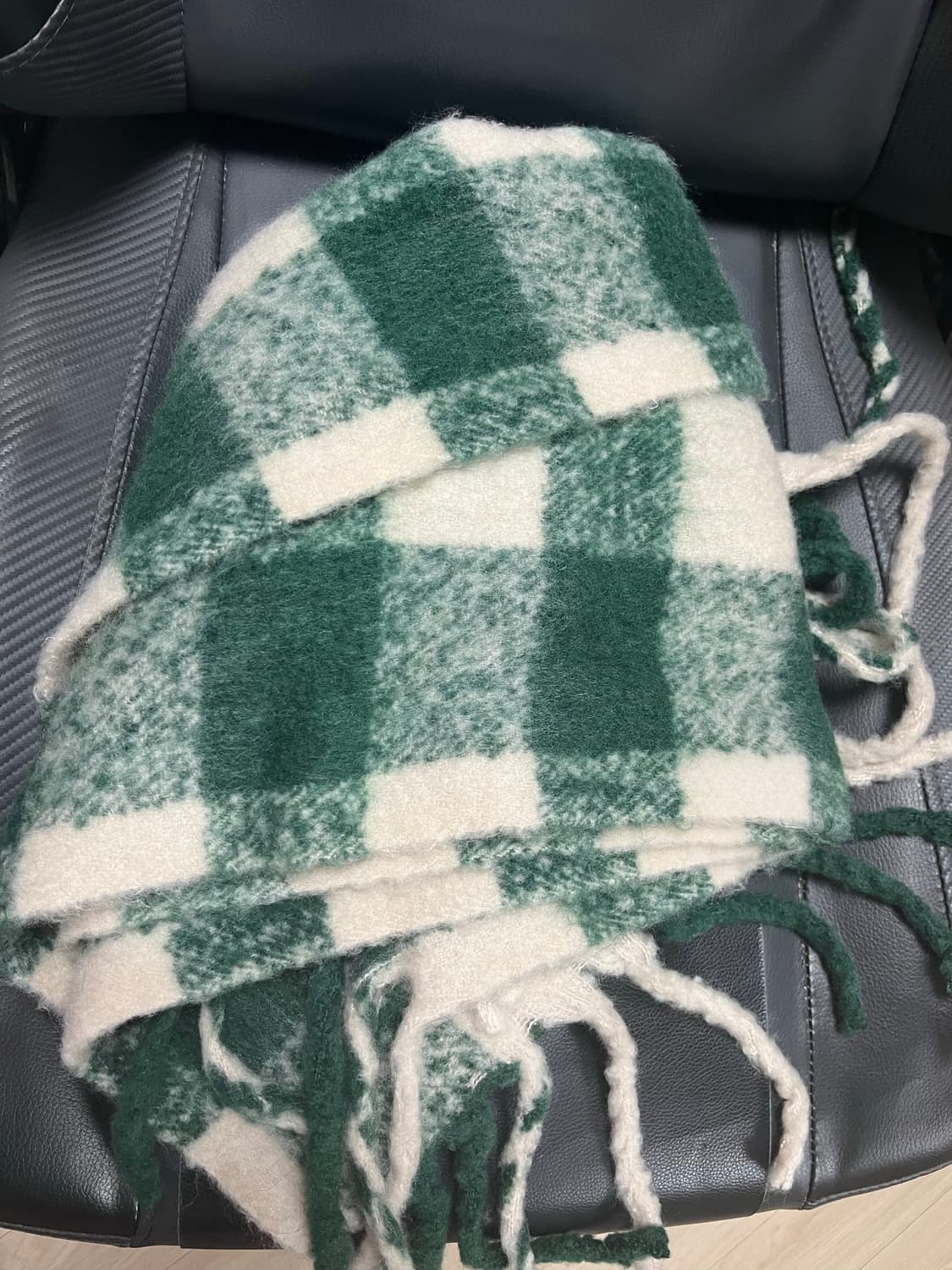 자라 머플러 그린 체크 상품이미지1