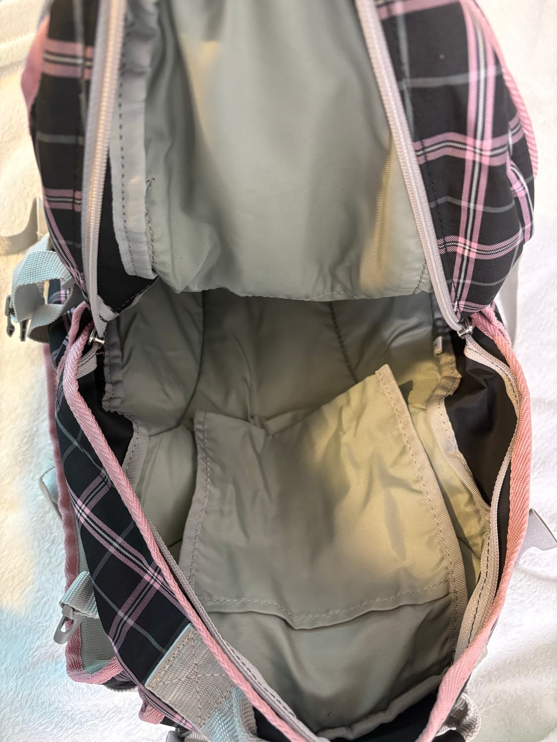 하루할인 benetton 일본 빈티지 블랙 체크 백팩 가방 모리걸 도트 상품이미지5