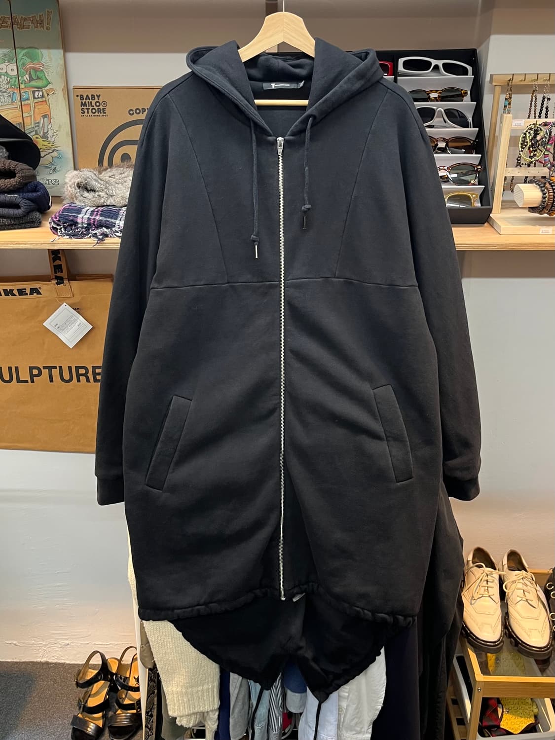 [100~105] 알렉산더왕 블랙 롱 짚업후드 M  상품이미지1