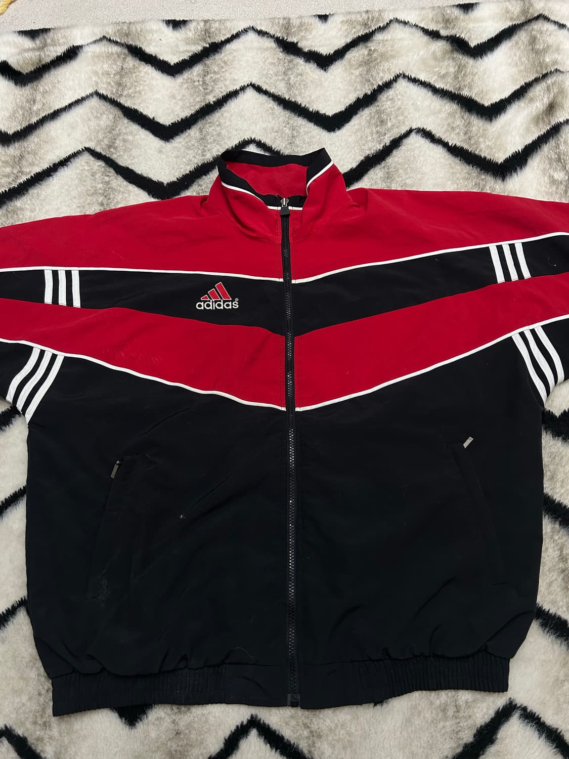 [XL]아디다스 90s 올드스쿨 바람막이/블랙레드 상품이미지3