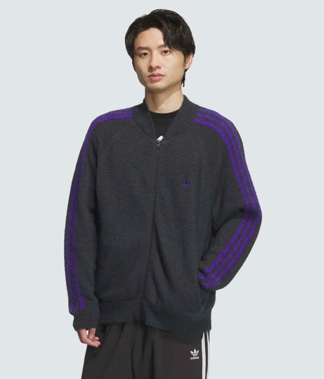 [새상품] L) 아디다스 니트 슈퍼스타 트랙탑 다크그레이 상품이미지3