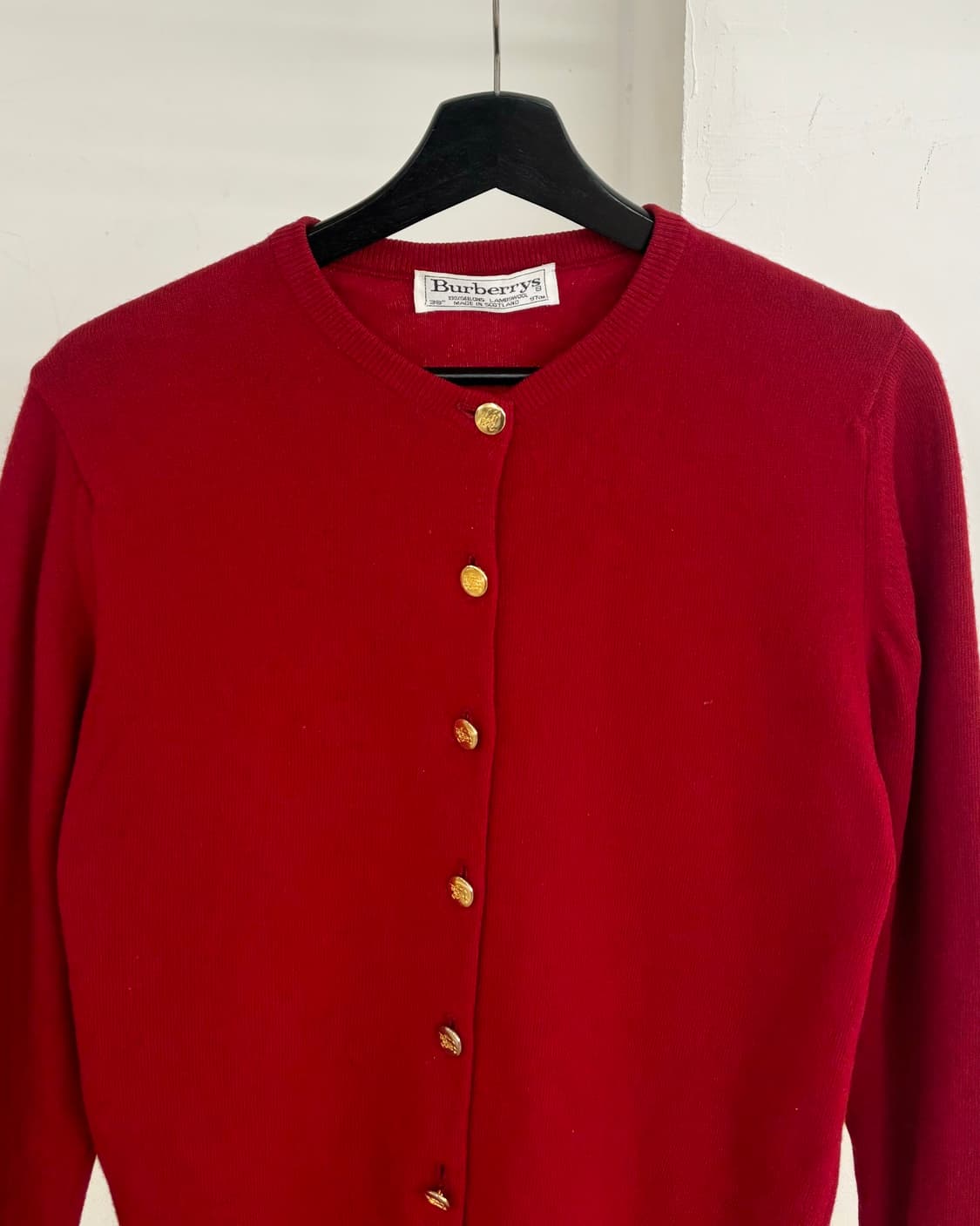 버버리 레드 골드버튼 가디건 상품이미지2