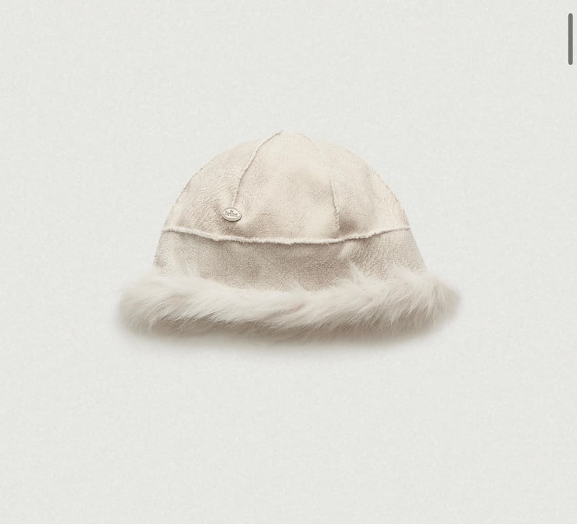 더바넷  Marron faux fur hat_Ivory 상품이미지2