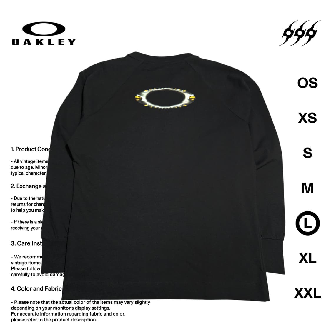 오클리 RS VEIL 1975 L사이즈 롱슬리브 티셔츠 상품이미지1