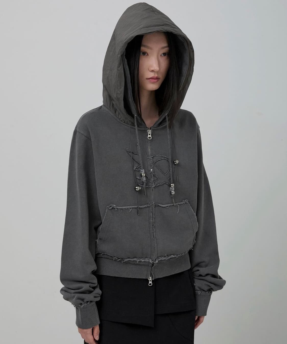 플레어업 후드집업 차콜 상품이미지2