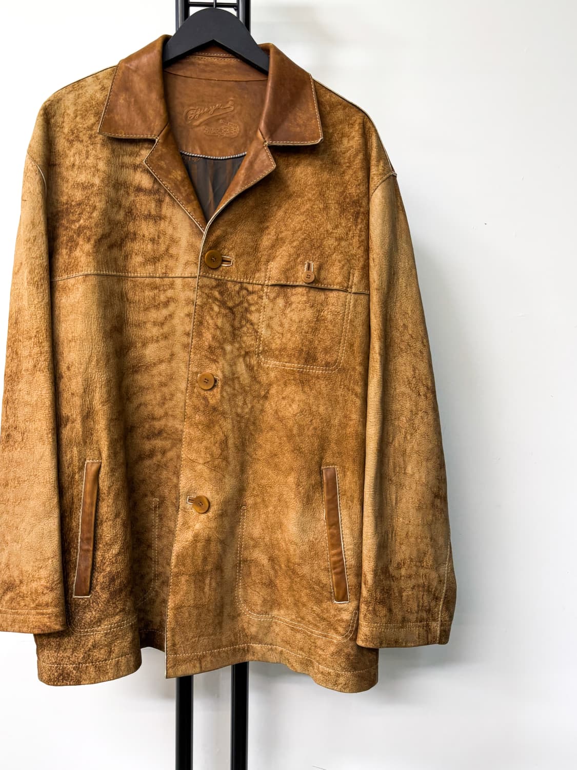 Zhe Jiang Crocodile 램 레더 오버 블레이저 상품이미지2