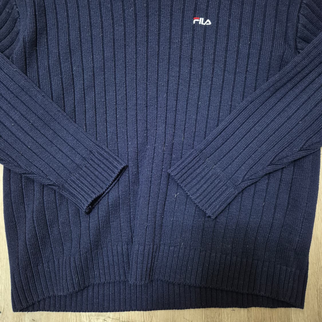 휠라 숄 카라 풀오버 골지 니트 XL(105) 상품이미지3