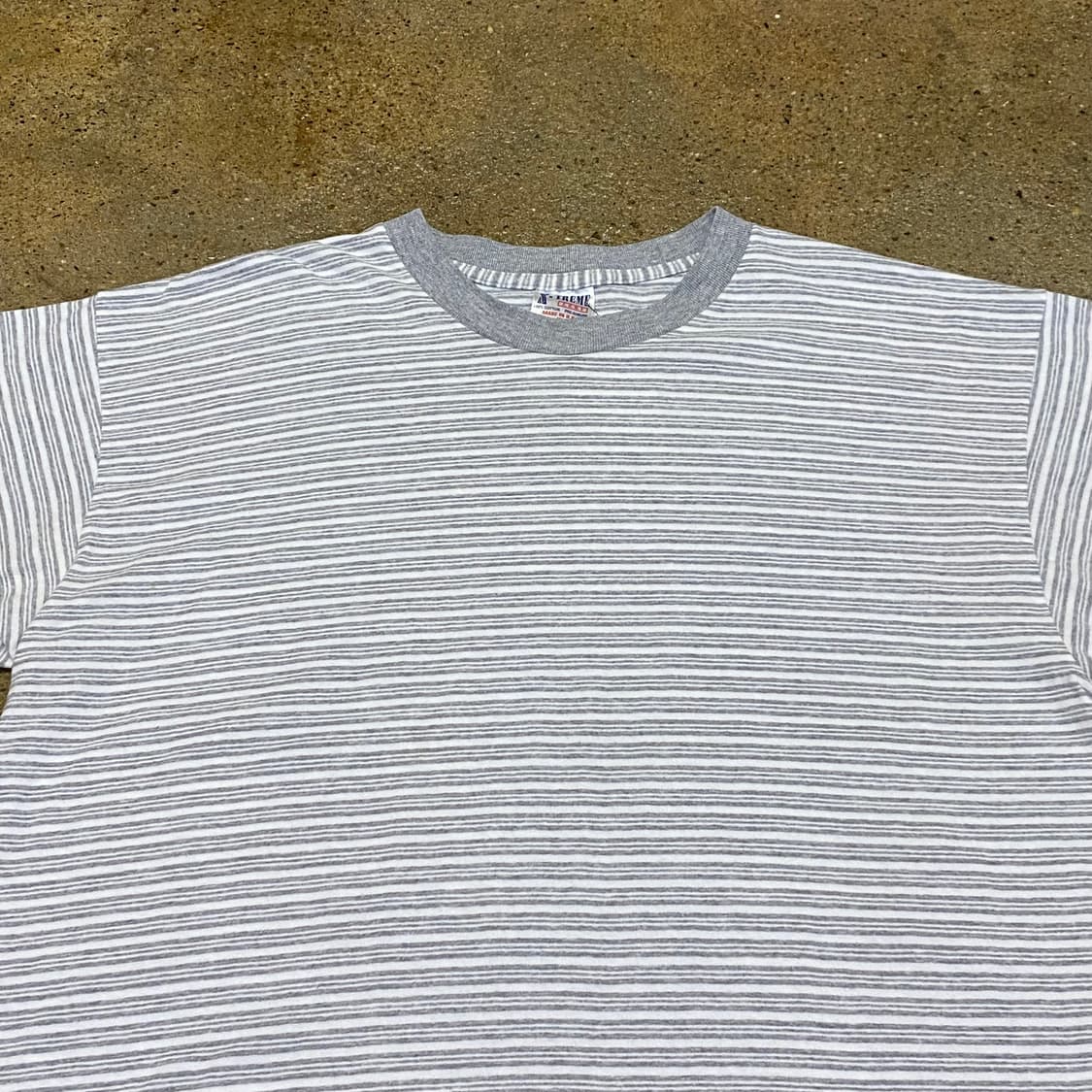 MADE IN USA 90s 스트라이프 단가라 링거티 반팔티 상품이미지2