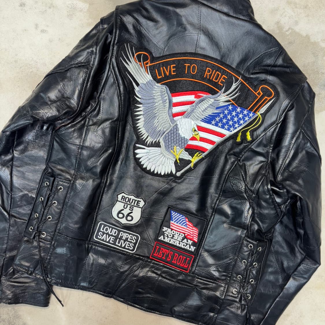[S] 90's Diamond Plate Leather Jacket 상품이미지5