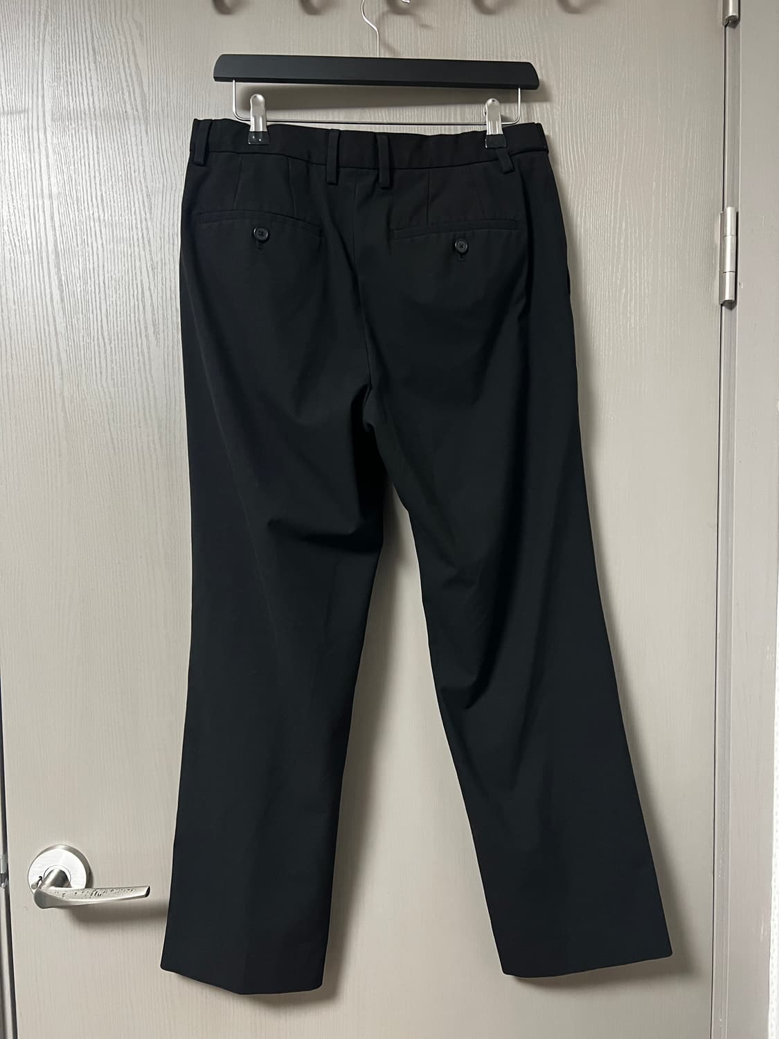 라이트웨이트 세미 와이드 히든 밴딩 슬랙스 블랙 31 상품이미지2