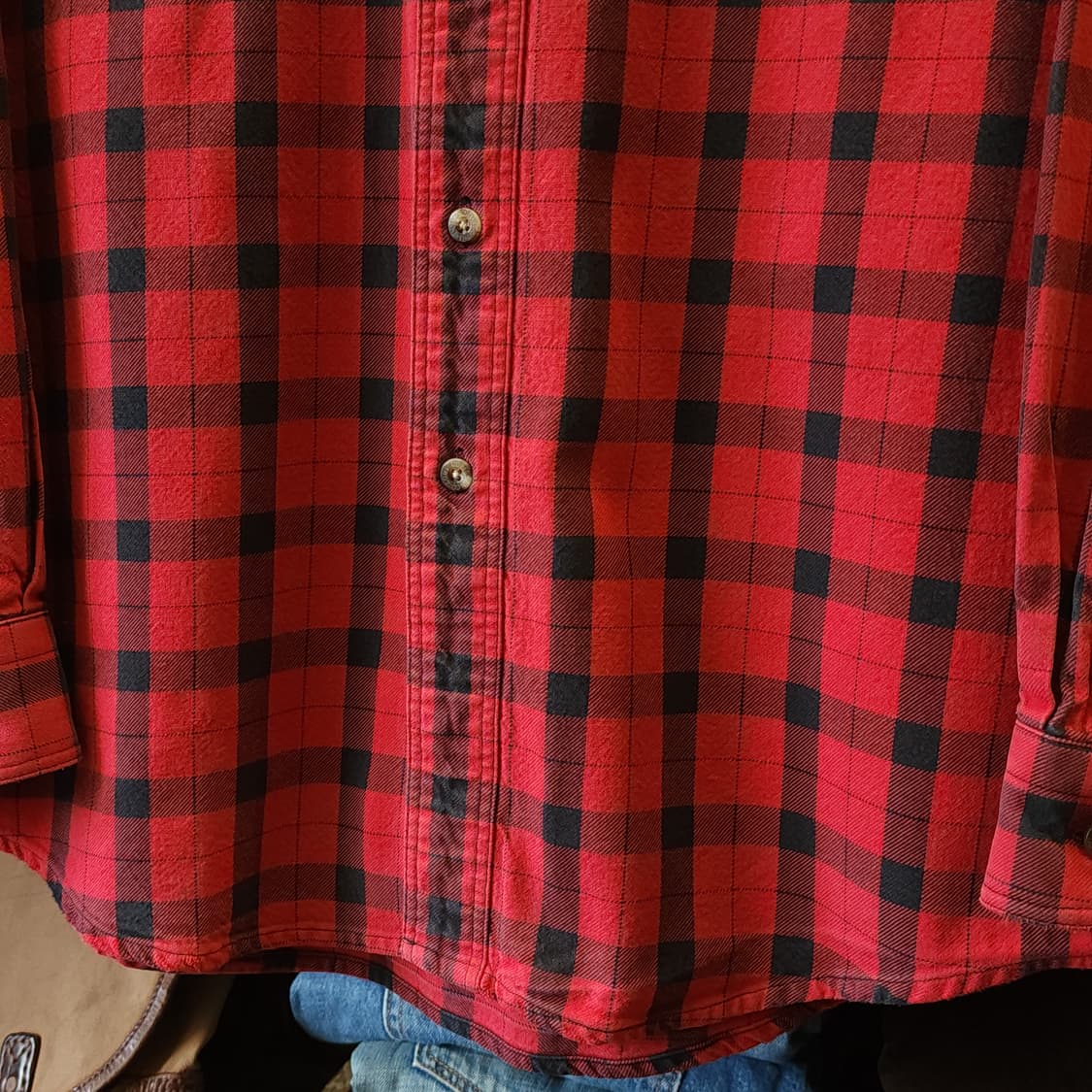 00년대 필슨 알래스칸 가이드 셔츠 헤비 코튼 플란넬 셔츠 레드체크 L 상품이미지7