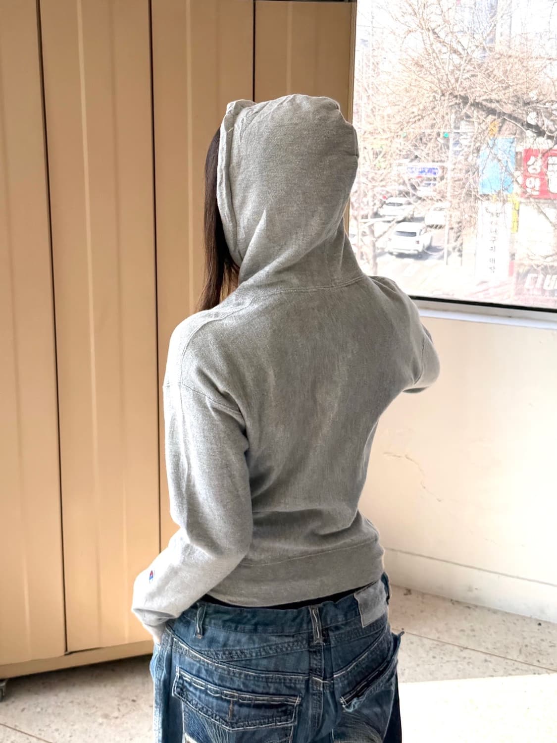 챔피온 리버스위브 후드티 그레이 상품이미지4