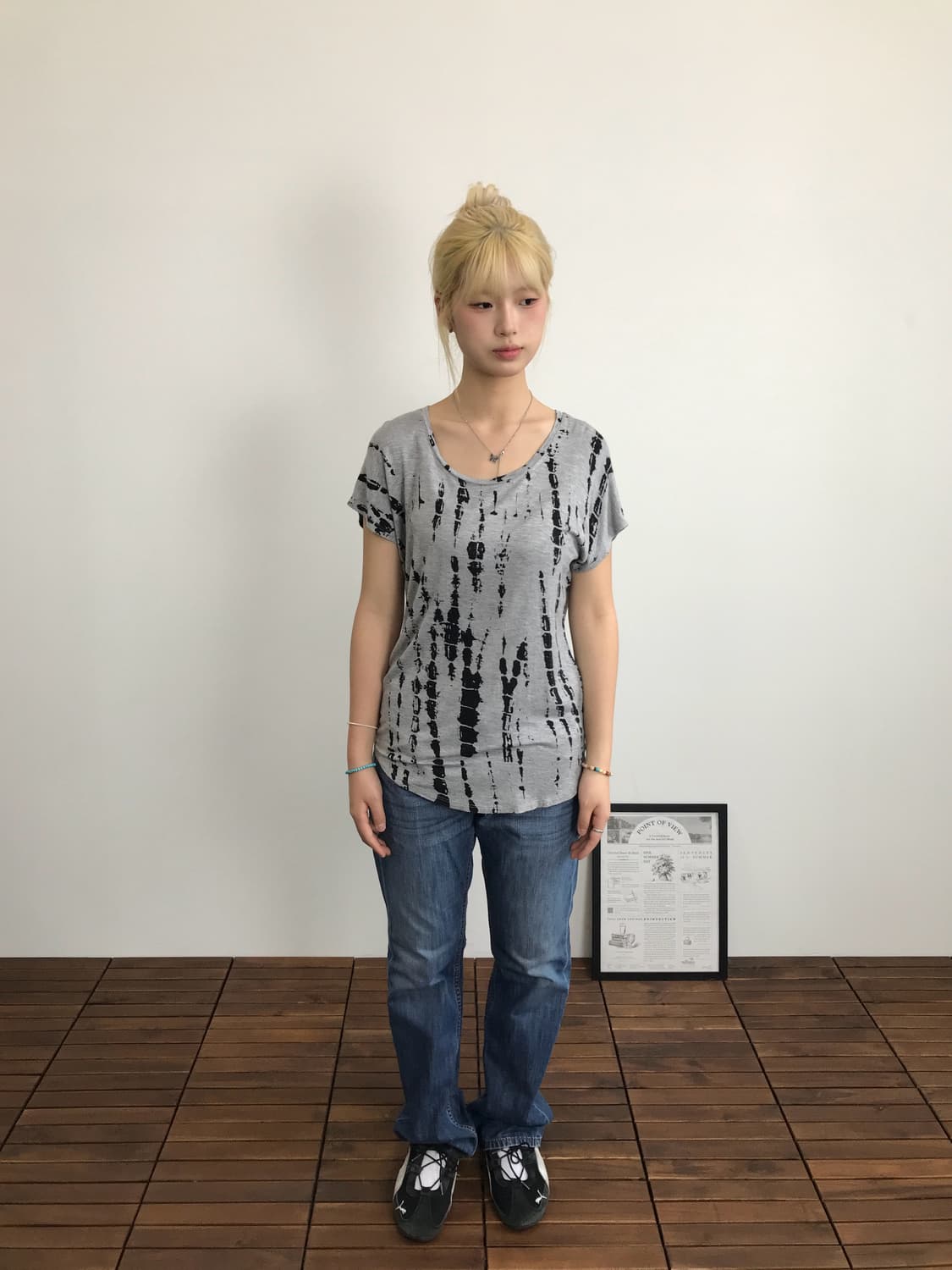 BLEU Tie Dye Rayon Blend Tee 상품이미지1