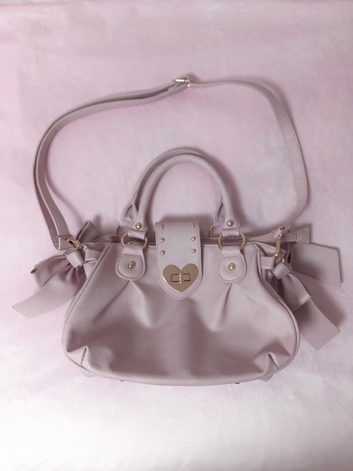 히메갸루 연핑크 하트 리본 토트백 크로스백 리즈리사 트랄라라 디어리 상품이미지1