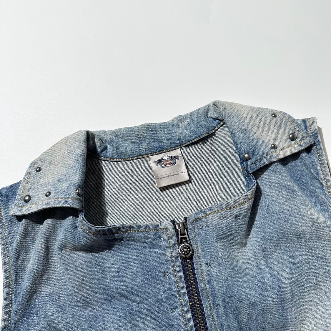 (매장판) 할리데이비슨 데님 패치워크 베스트 상품이미지4