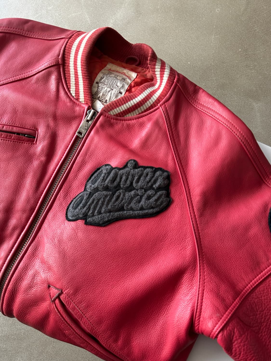 Avirex 90s 아비렉스 오리지널 트랙필드 레더 바시티 상품이미지3