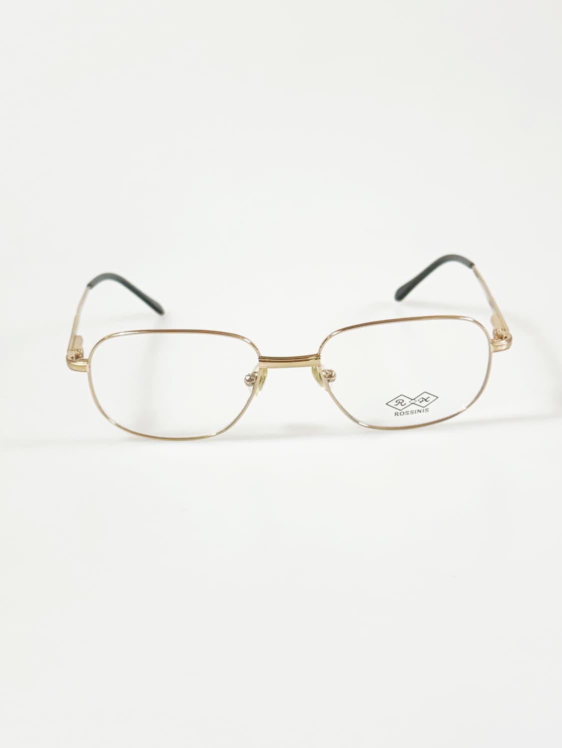 90s ROSSINIS 골드 메탈 슬림 스퀘어 빈티지 안경 상품이미지2