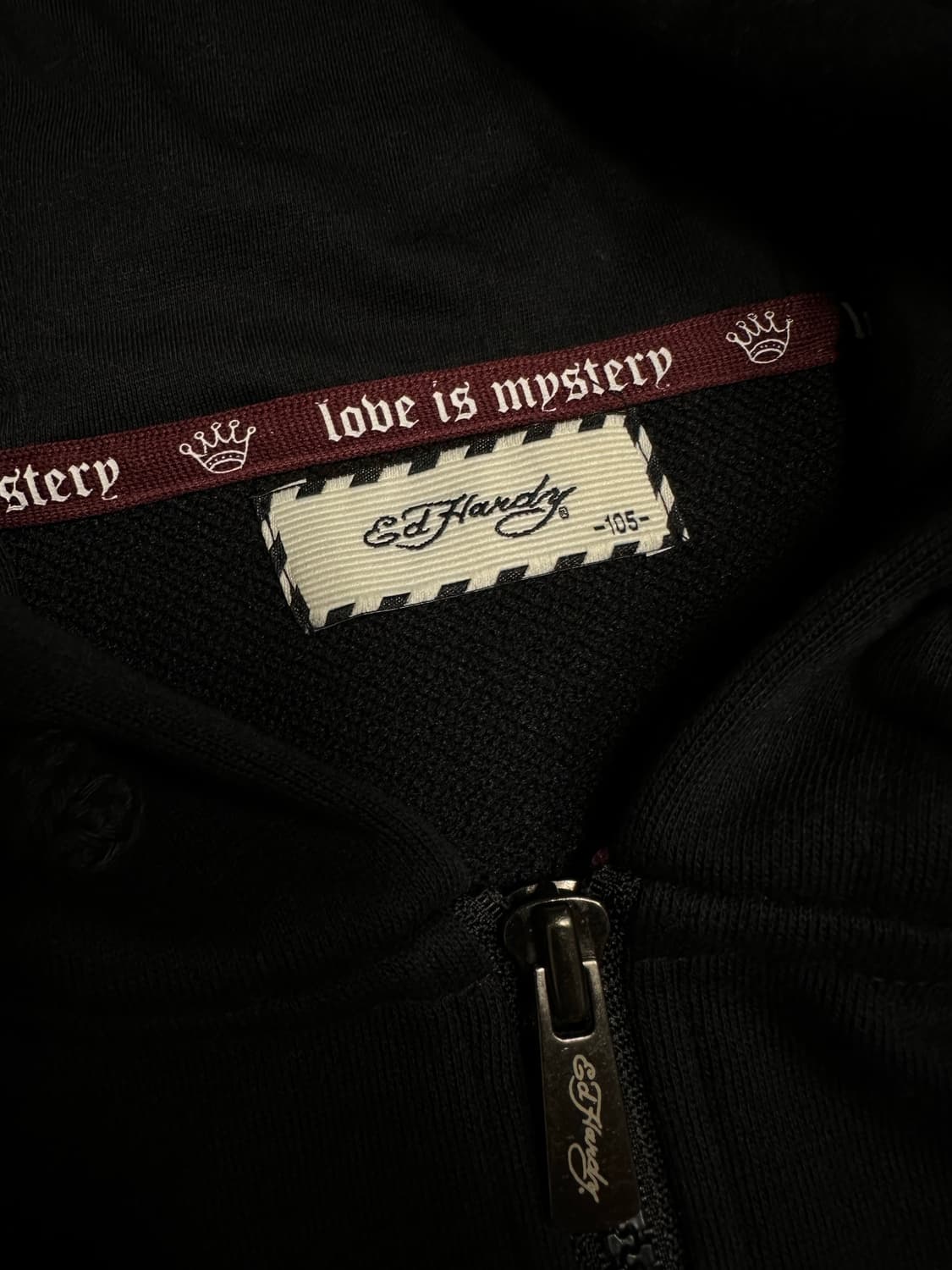 에드하디 백로고 후드집업 블랙 y2k 펑크 상품이미지3