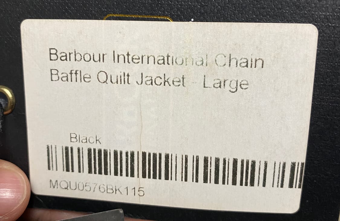 바버 인터네셔널 퀼팅 경량패딩 블랙 L 상품이미지4