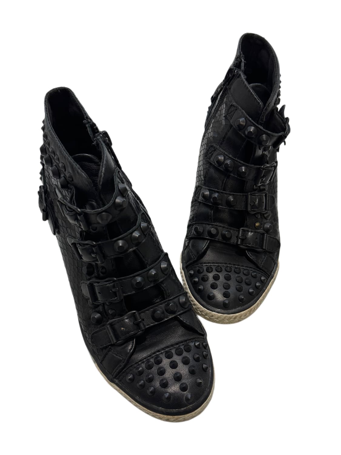 ASH 스터드 버클 파이톤 웨지힐 하이탑스니커즈  상품이미지4