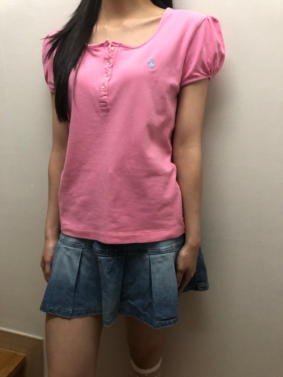 빈티지 데님 플리츠 미니 스커트 상품이미지2