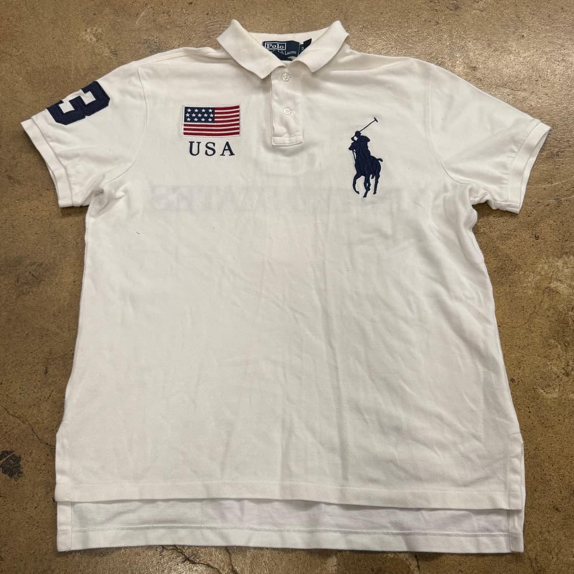 폴로 랄프로렌 USA 화이트 카라 PK 빅포니 반팔 티 상품이미지2