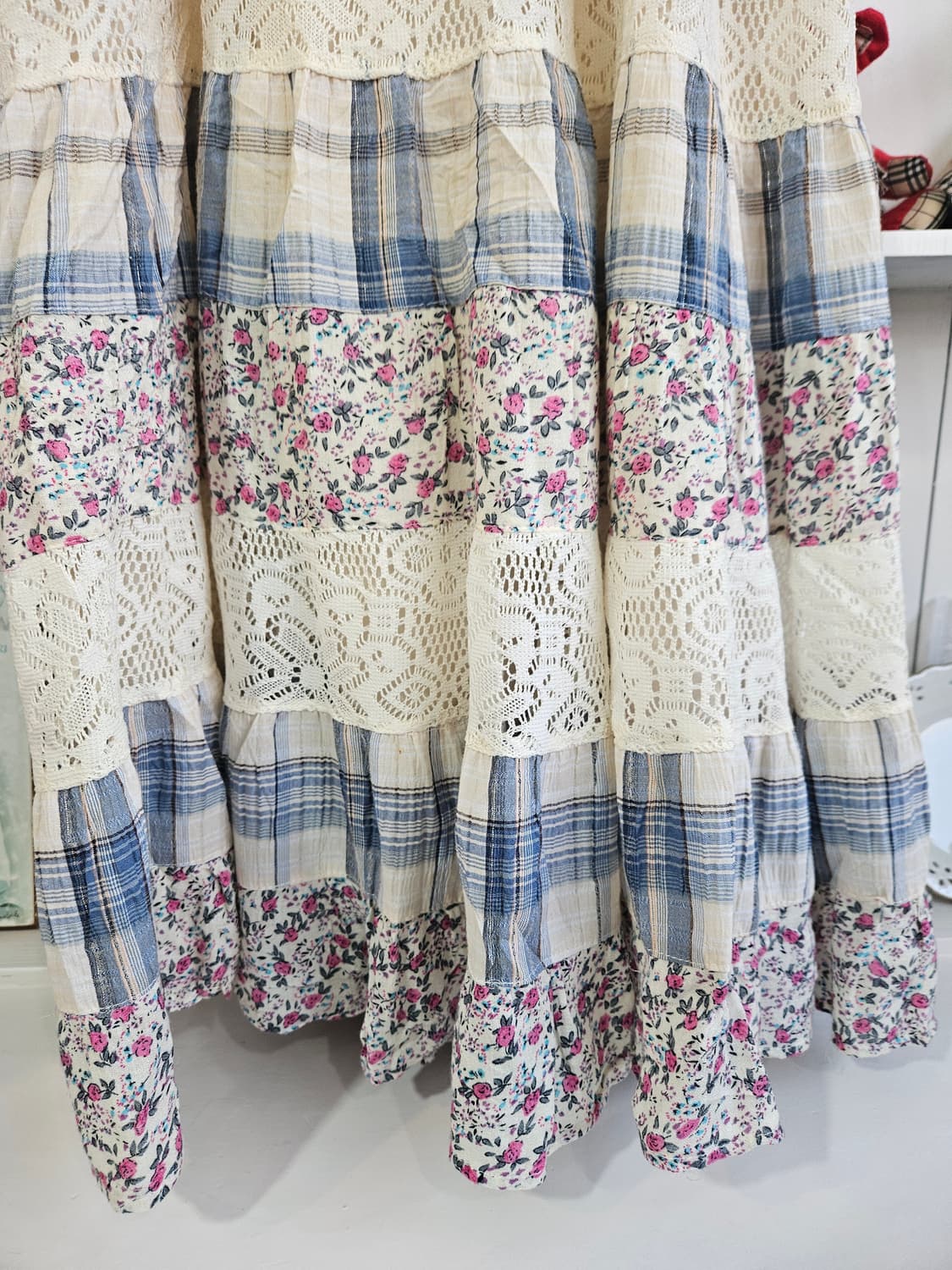 패치워크 레이스 원피스 상품이미지5