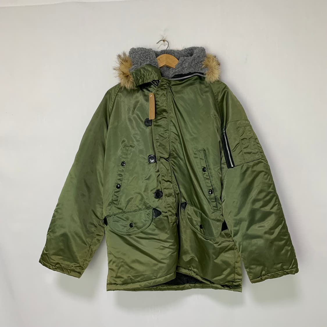 코린스 빈티지 야상 점퍼 퍼 후드 N3B 미군 y2k 카키 L 상품이미지1