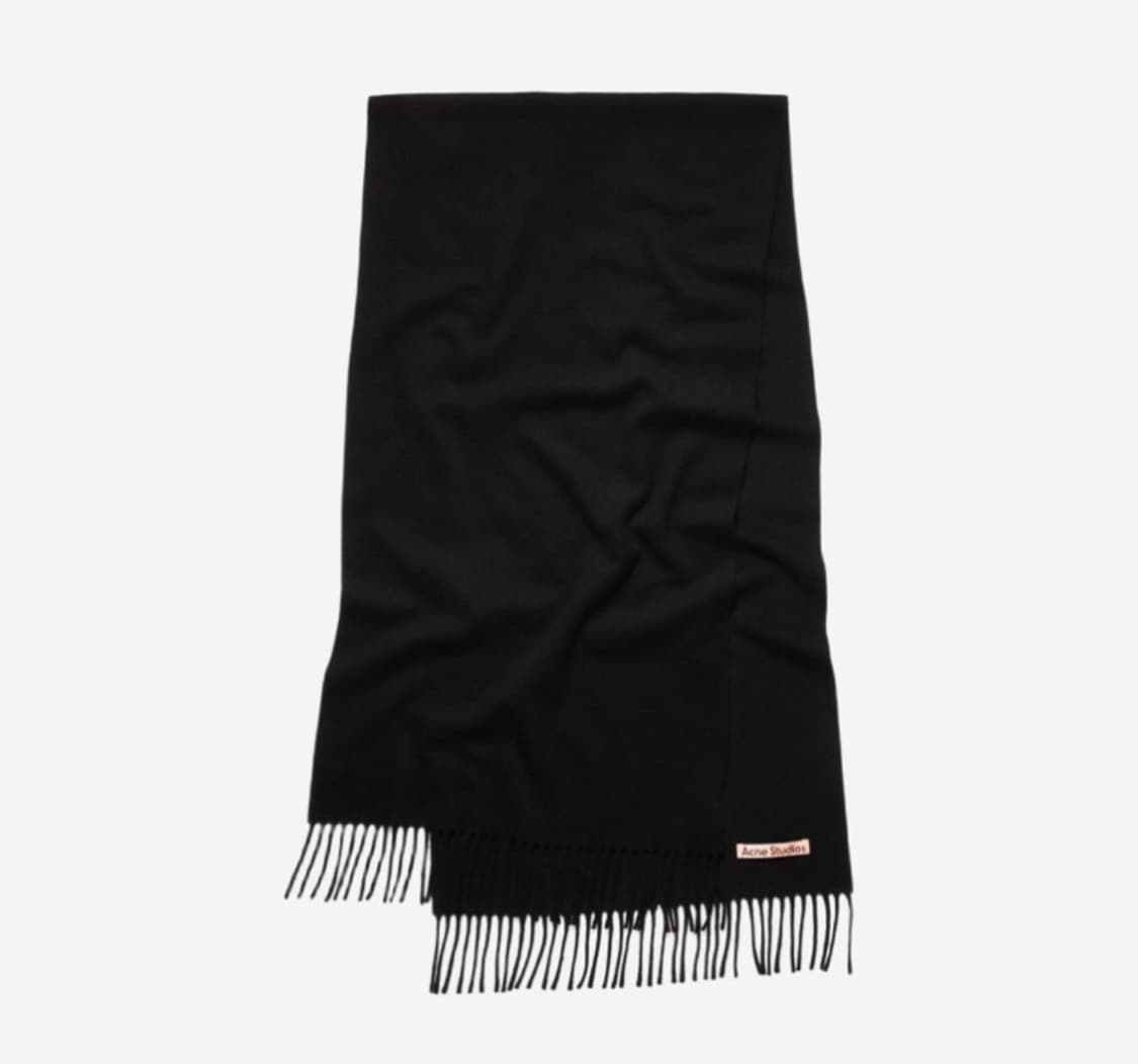 아크네 캐나다 내로우 울 머플러 블랙 OS 상품이미지1