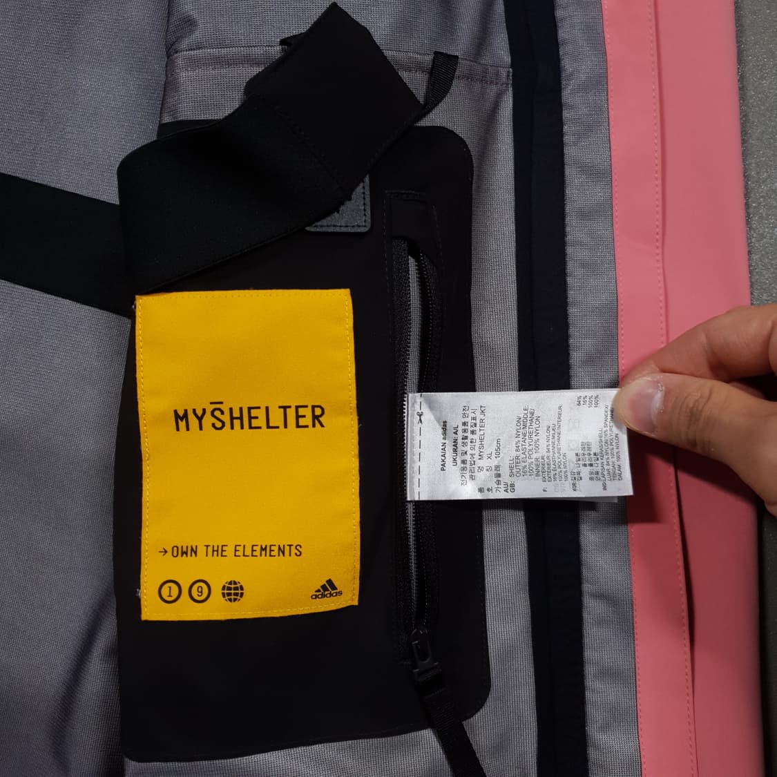 XL) 아디다스 신형 21FW 마이쉘터 레인 자켓 후드 바람막이 핑크 상품이미지7