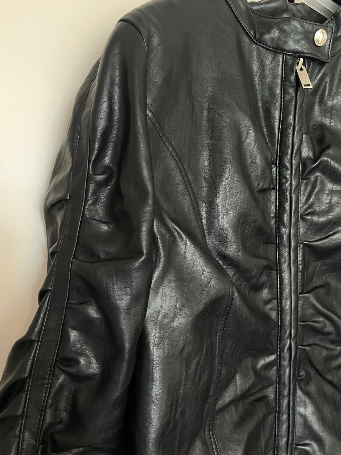 나체 블랙 레더 자켓  상품이미지3