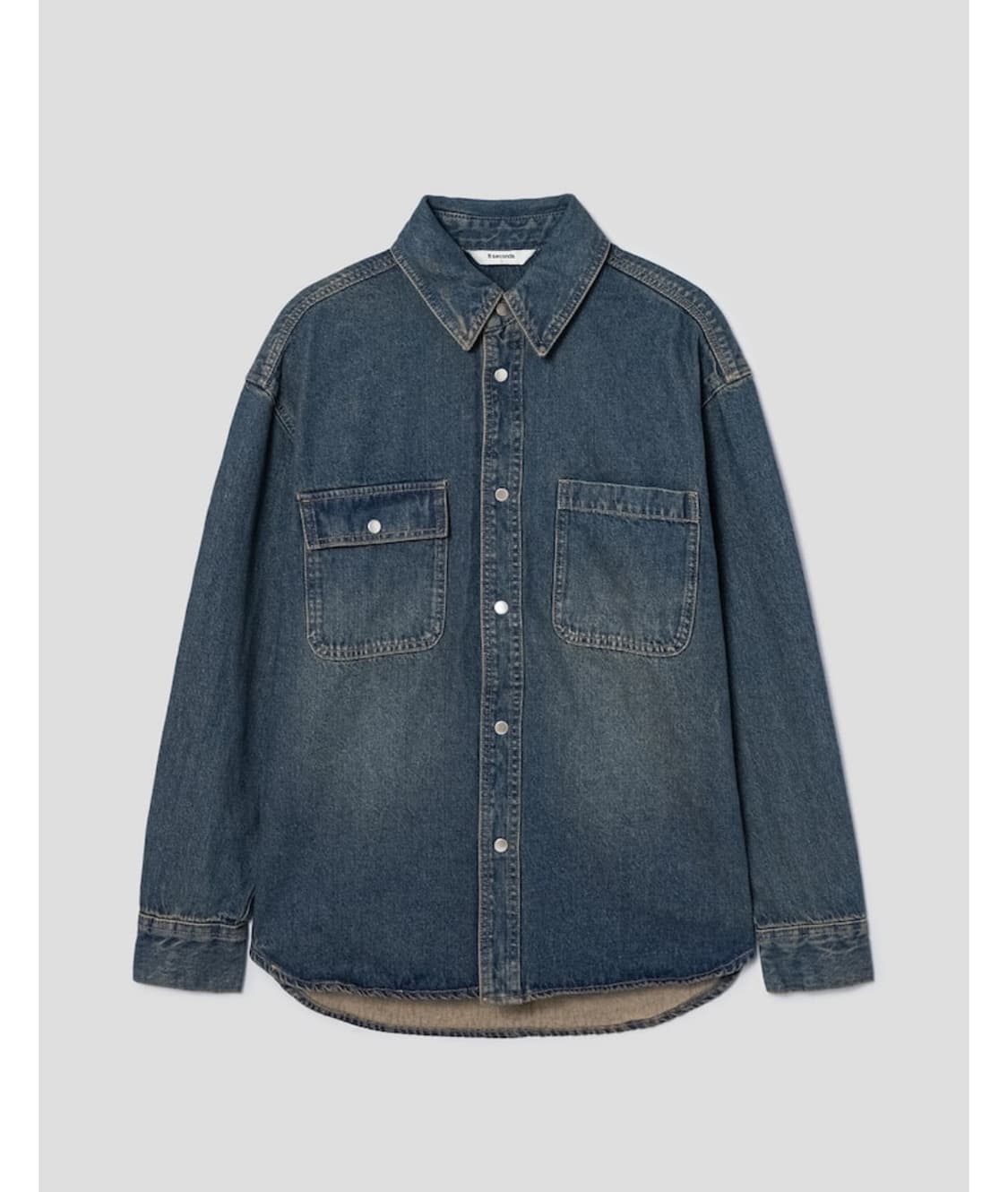 에잇세컨즈 브러쉬 데님 셔츠 네이비 상품이미지1