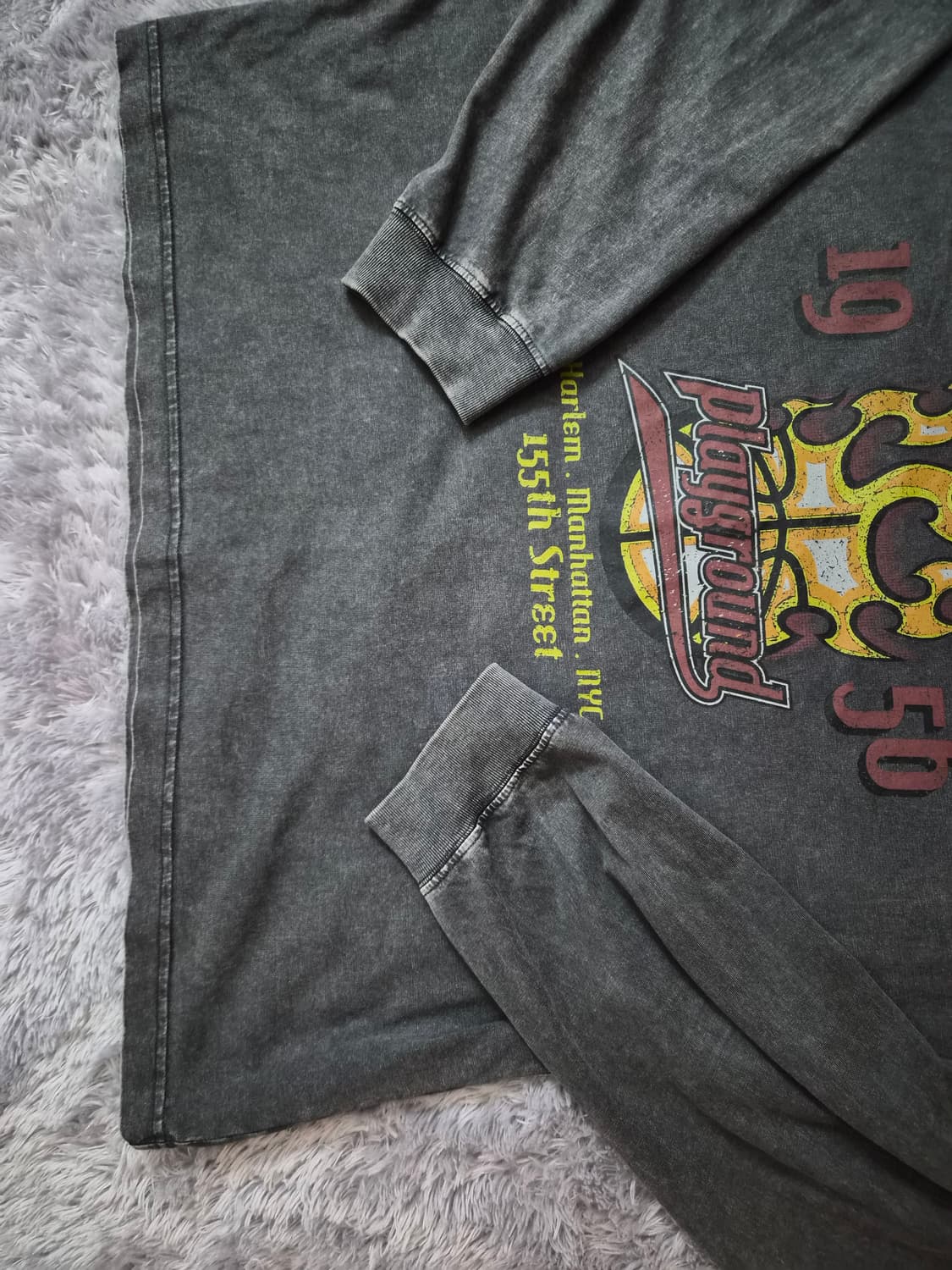 (XL-100) 남성 가먼트 다잉 바스켓볼 롱슬리브 긴팔 티셔츠 상품이미지4