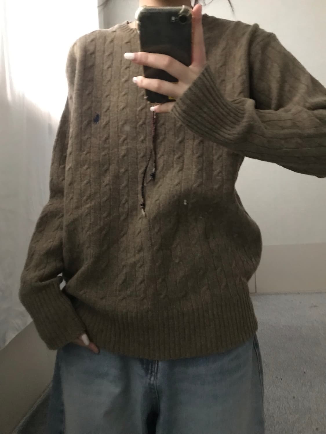 폴로 카키 보카시 니트 상품이미지6