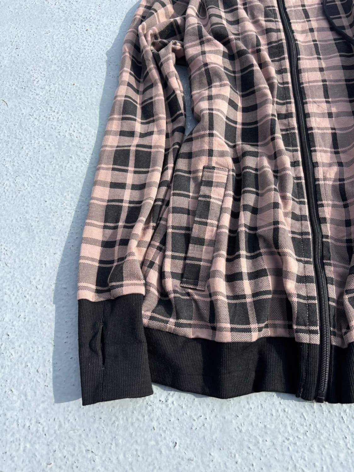 “Vintage”Y2K Bono-Hoodie Check Pattern Z 상품이미지2