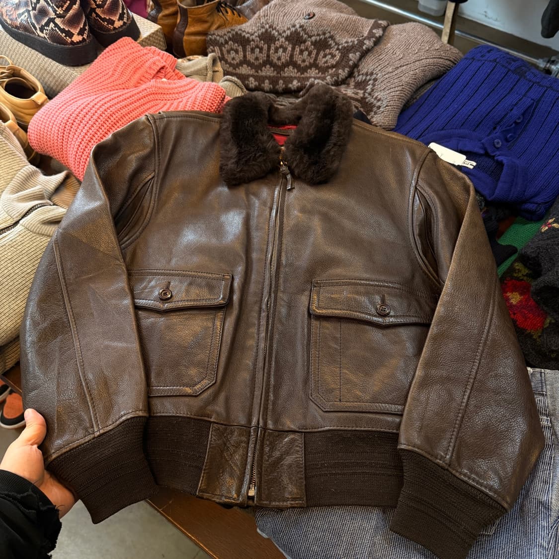 할리 데이비슨 g-1 카우레더 가죽 플라이트 자켓 상품이미지1