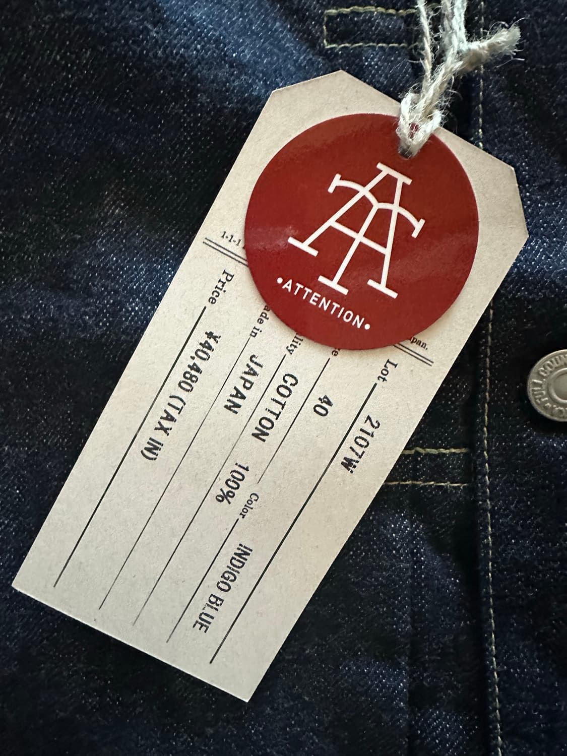 풀카운트 1세대 데님자켓 40사이즈(새제품) 상품이미지3