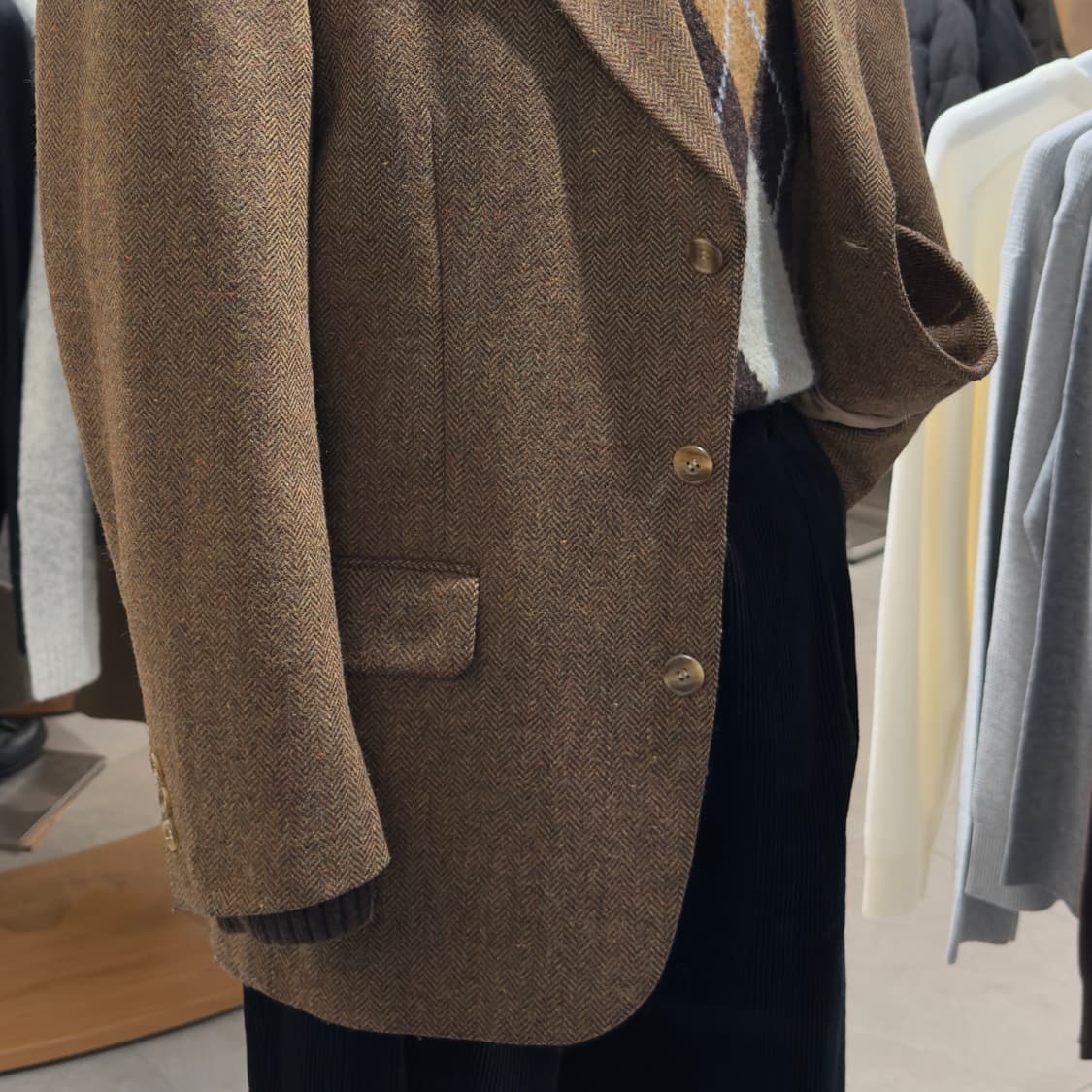 꾸레쥬 파리 헤링본 울 트위드 자켓 상품이미지4