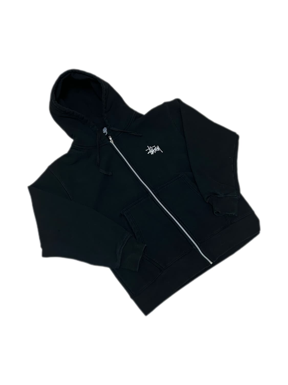 스투시 베이직 블랙 기모 후드집업 상품이미지1