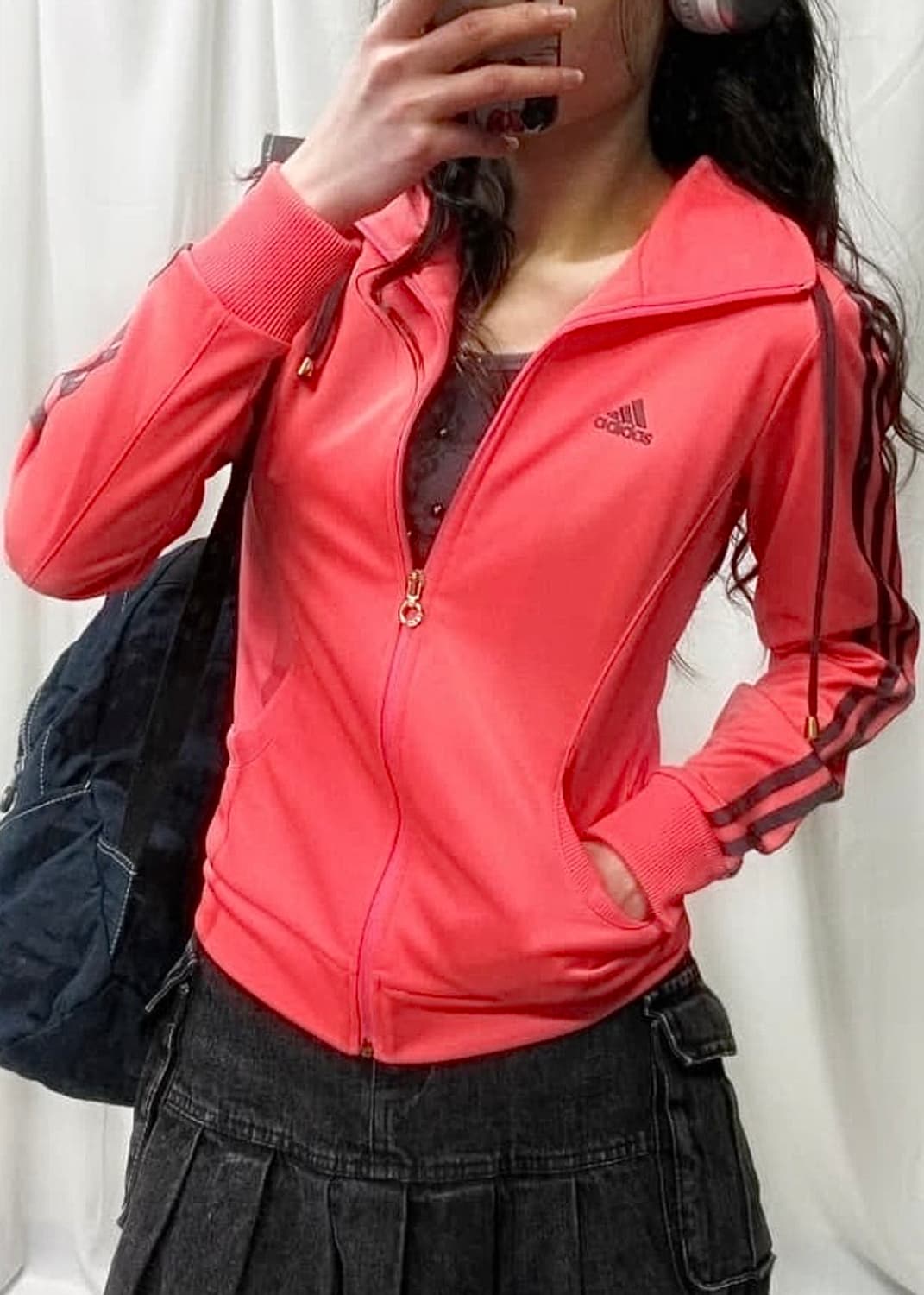 아디다스 코랄 핑크 져지 저지 트랙탑 집업 올드스쿨 85 xs 로리 펑크 상품이미지2