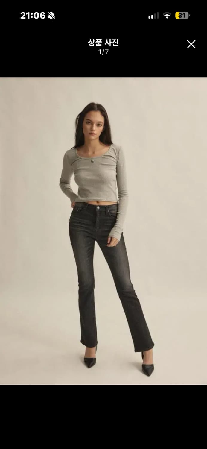 쓰리타임즈 5501 부츠컷 그레이 진 상품이미지1