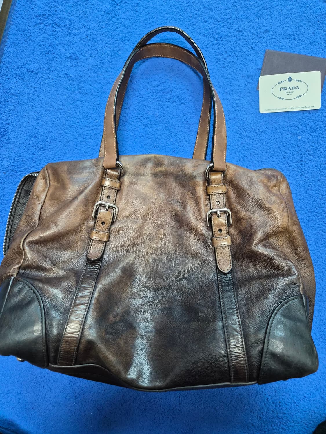 빈티지 프라다 브라운 토트/더플백 상품이미지4