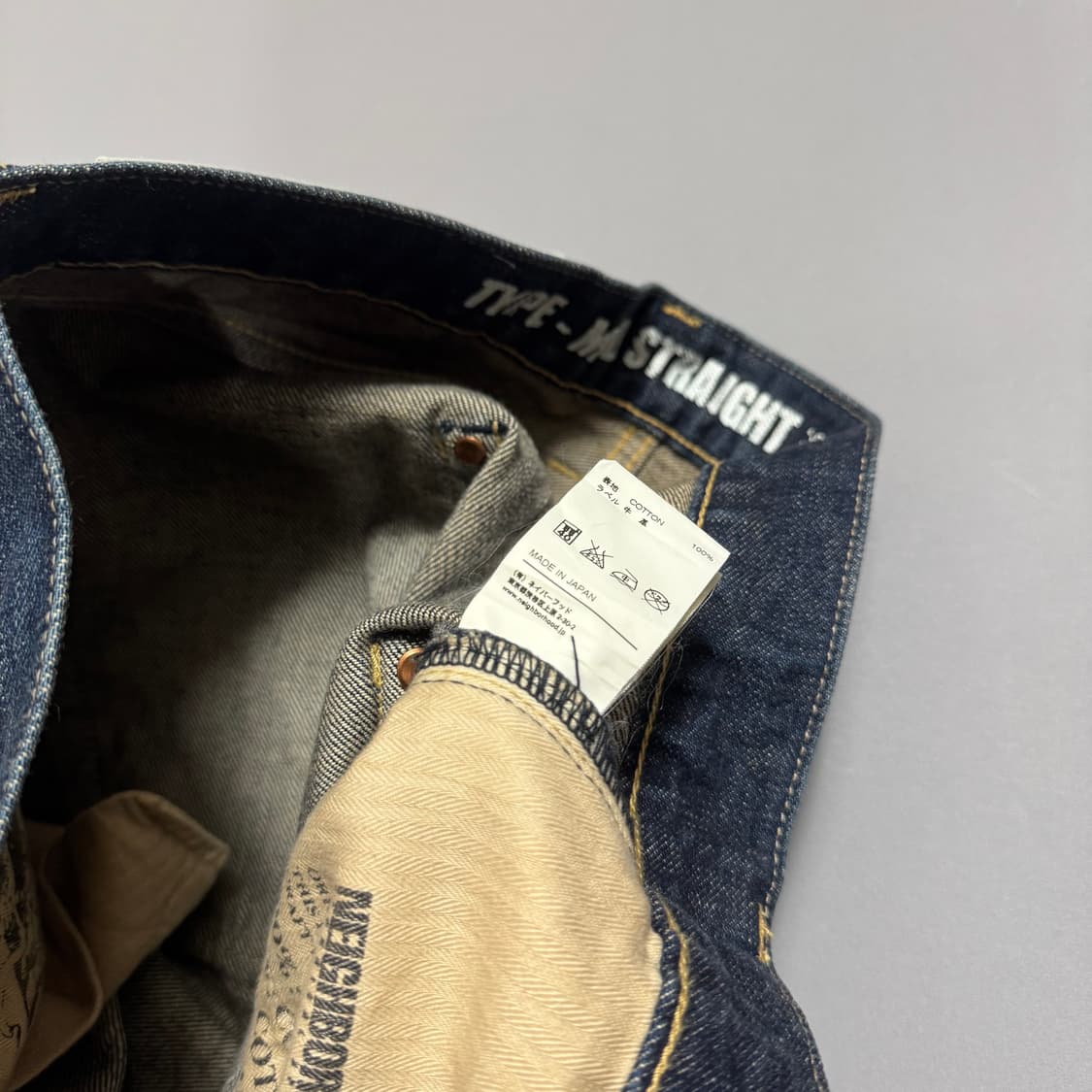 네이버후드 인디고블루 워시드 루즈 스트레이트 데님 팬츠 상품이미지5