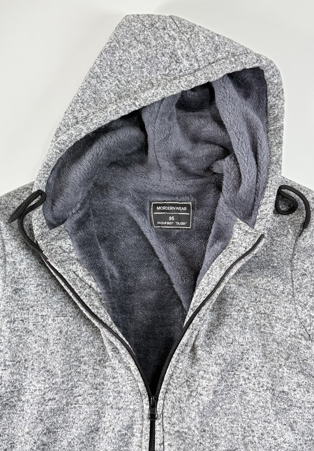 기모  안감 퍼 후드 집업 자켓 상품이미지3