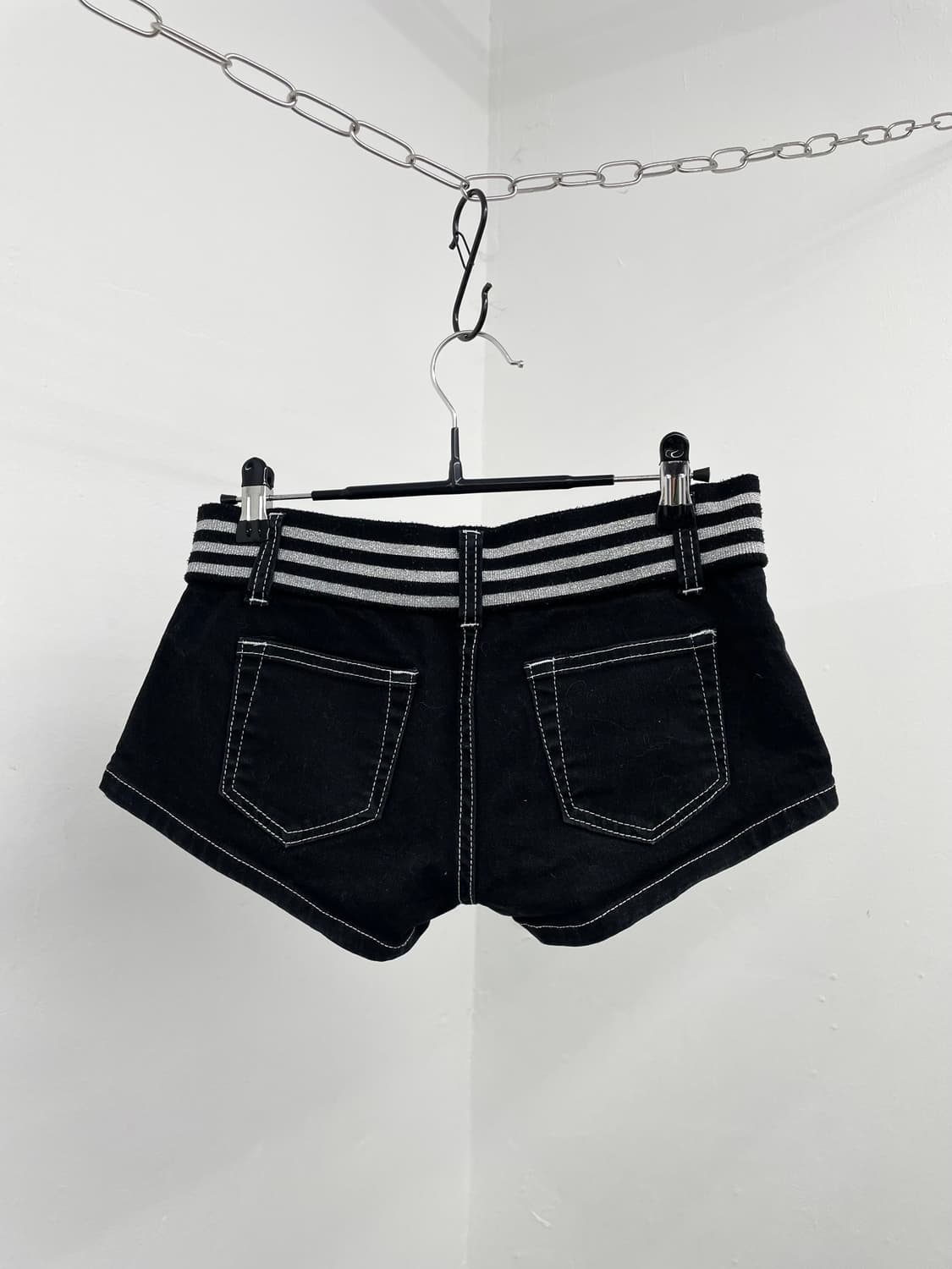 펑크 갸루 글리터 버튼 숏츠  상품이미지3